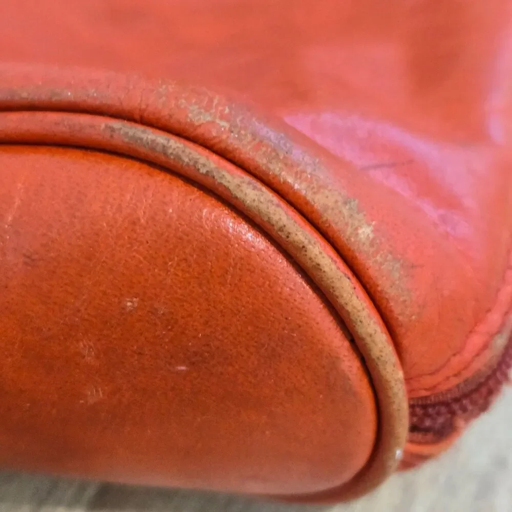 Latico‎ Red Leather Business Tote Bag Shoulder Laptop Full Zip around Organizer